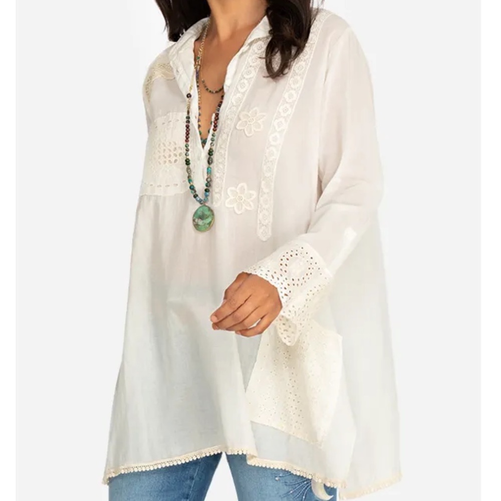 Johnny Was Kit Patchwork Tunic, Natural, S